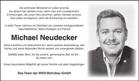 Traueranzeige Michael Neudecker