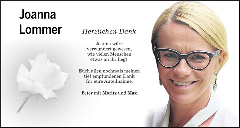 Traueranzeige Joanna Lommer