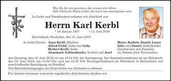 Traueranzeige Karl Kerbl