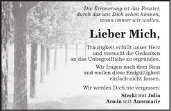 Traueranzeige Michael Neudecker
