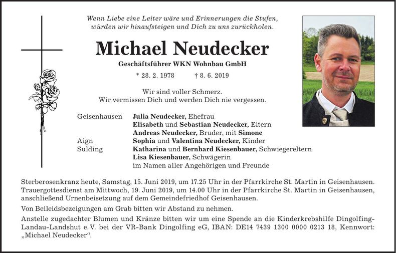 Traueranzeige Michael Neudecker