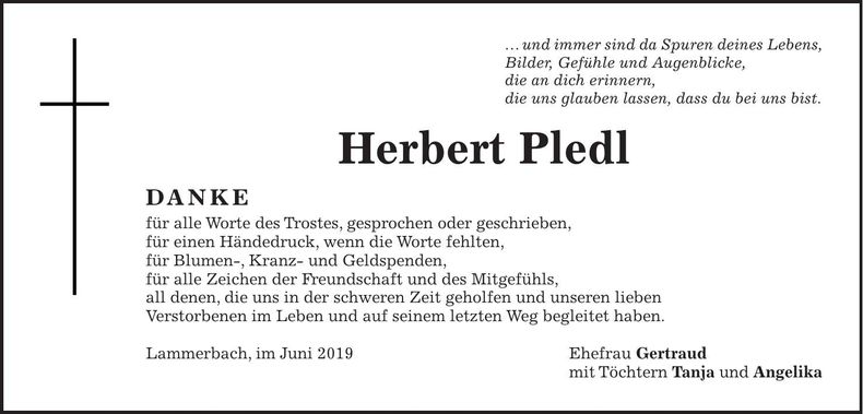 Traueranzeige Pledl Herbert