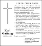 Traueranzeige Karl Gattung