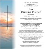 Traueranzeige Theresia Fischer