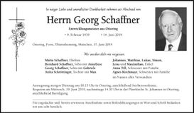 Traueranzeige Georg Schaffner