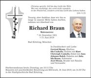 Traueranzeige Richard Braun