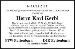Traueranzeige Karl Kerbl