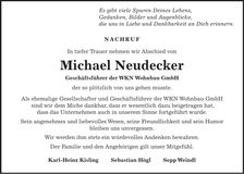 Traueranzeige Michael Neudecker