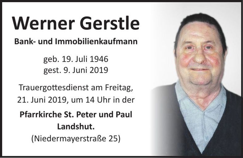 Traueranzeige Werner Gerstle