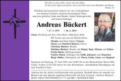 Traueranzeige Andreas Bückert