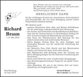 Traueranzeige Richard Braun