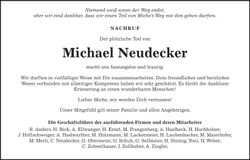 Traueranzeige Michael Neudecker