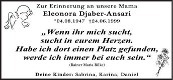 Traueranzeige Eleonora Djaber-Ansari
