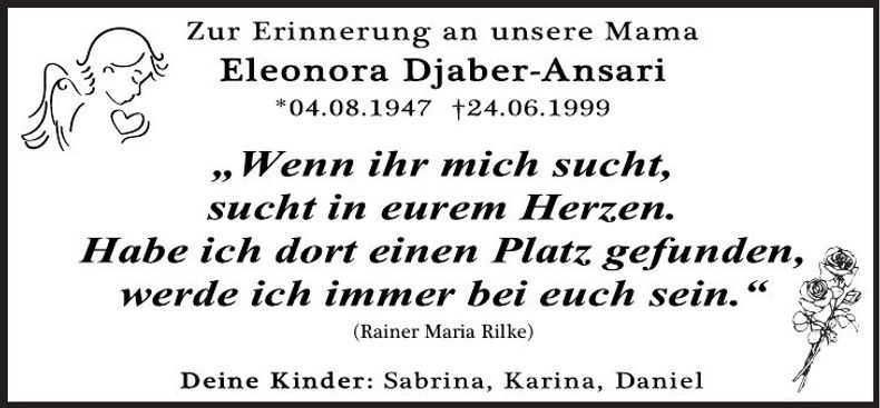 Traueranzeige Eleonora Djaber-Ansari