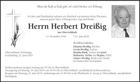 Traueranzeige Herbert Dreißig
