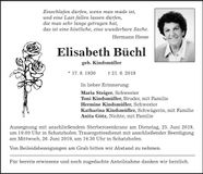Traueranzeige Elisabeth Büchl