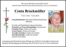 Traueranzeige Centa Bruckmüller