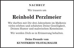 Traueranzeige Reinhold Perzlmeier