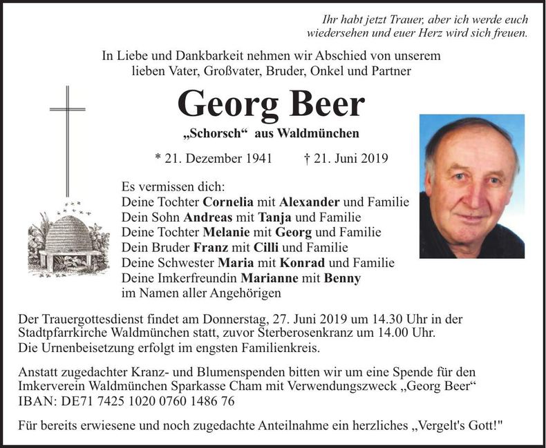 Traueranzeige Georg Beer