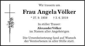 Traueranzeige Angela Völker