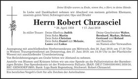 Traueranzeige Robert Chrzasciel