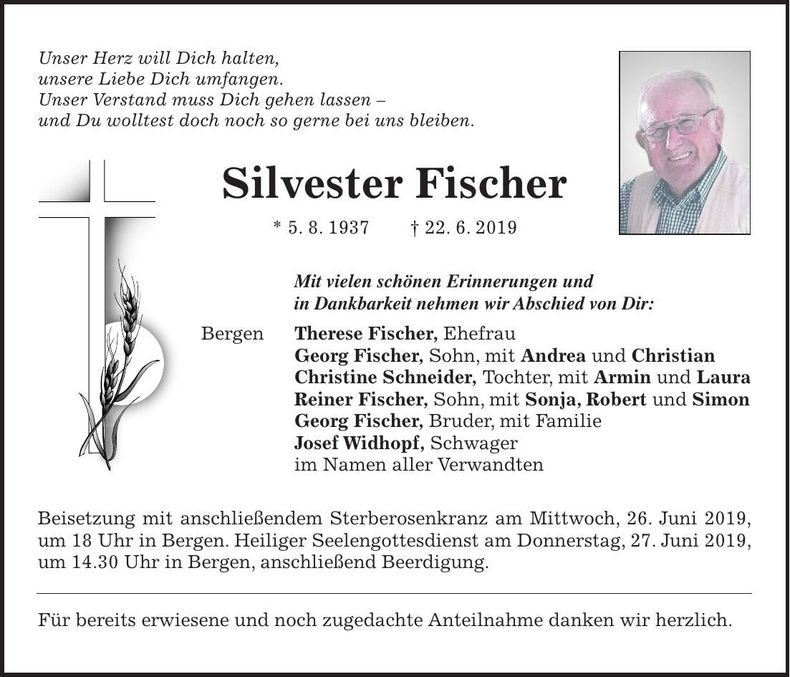Traueranzeige Silvester Fischer