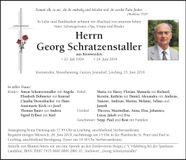 Traueranzeige Georg Schratzenstaller