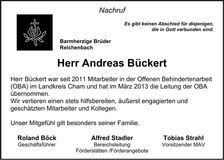 Traueranzeige Andreas Bückert