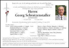 Traueranzeige Georg Schratzenstaller