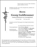 Traueranzeige Georg Goldbrunner