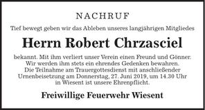 Traueranzeige Robert Chrzasciel