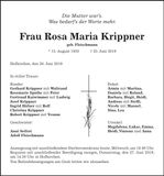 Traueranzeige Maria Krippner