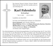 Traueranzeige Karl Farhnholz