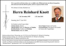 Traueranzeige Reinhard Knott