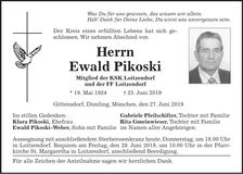 Traueranzeige Ewald Pikoski