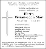 Traueranzeige Vivian-John May