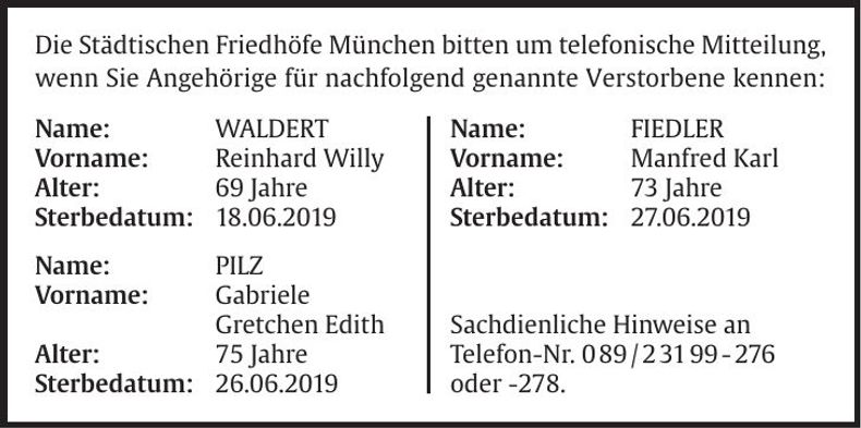 Traueranzeige Abendzeitung Angehörigensuche