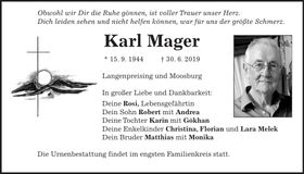 Traueranzeige Karl Mager