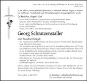 Traueranzeige Georg Schratzenstaller