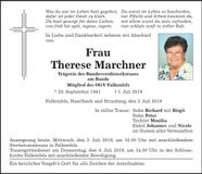 Traueranzeige Therese Marchner