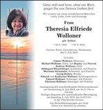 Traueranzeige Theresia Elfriede Wolloner