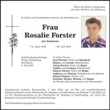 Traueranzeige Rosalie Forster