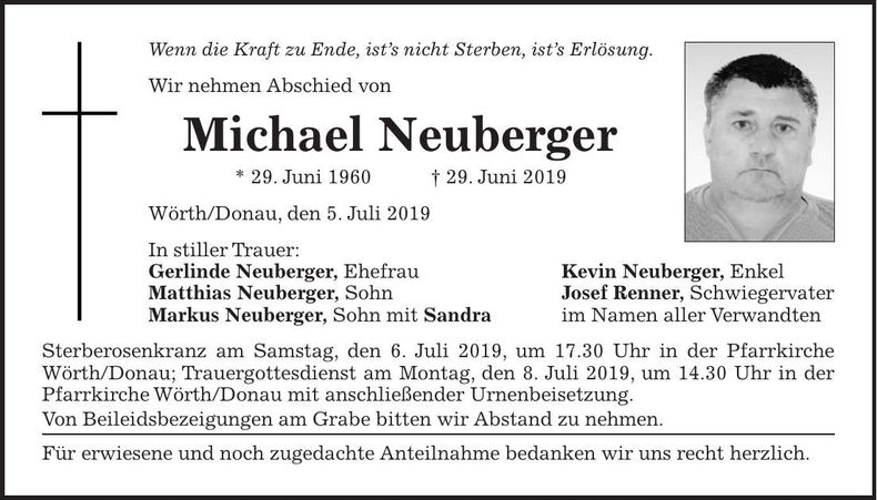 Traueranzeige Michael Neuberger