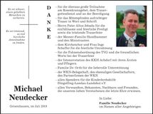 Traueranzeige Michael Neudecker