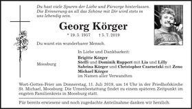 Traueranzeige Georg Körger