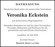 Traueranzeige Veronika Eckstein