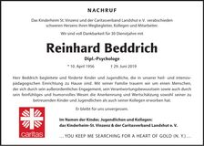 Traueranzeige Reinhard Beddrich