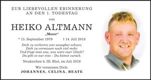 Traueranzeige Heiko Altmann