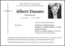 Traueranzeige Danner Albert