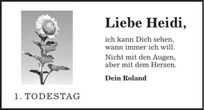 Traueranzeige Heidi Seigner
